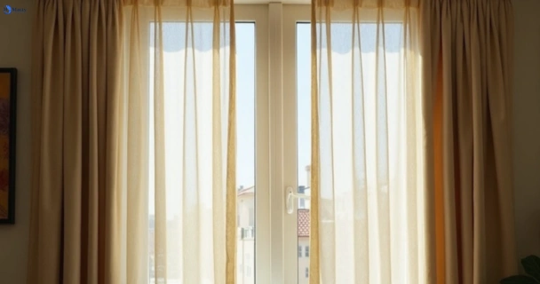 Dusty and dull curtains in cranebrook-nsw before steam cleaning